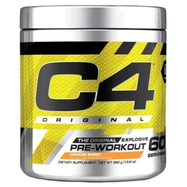 C4 Pre Workout Powder for Men & Women, 60 Servings, 390g, Orange Burst Flavour