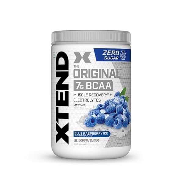 Xtend Scivation Bcaas Powder For Adults(Pre-Workout, 7G Bcaas, 0G Carbs,Sugar & Calories, 3.5 Leucine, 2.5G L-Glutamine, 1G Citrulline Malate) - 402 Gm, 30 Servings (Blue Raspberry)