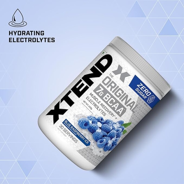 Xtend Scivation Bcaas Powder For Adults(Pre-Workout, 7G Bcaas, 0G Carbs,Sugar & Calories, 3.5 Leucine, 2.5G L-Glutamine, 1G Citrulline Malate) - 402 Gm, 30 Servings (Blue Raspberry) - Image 4